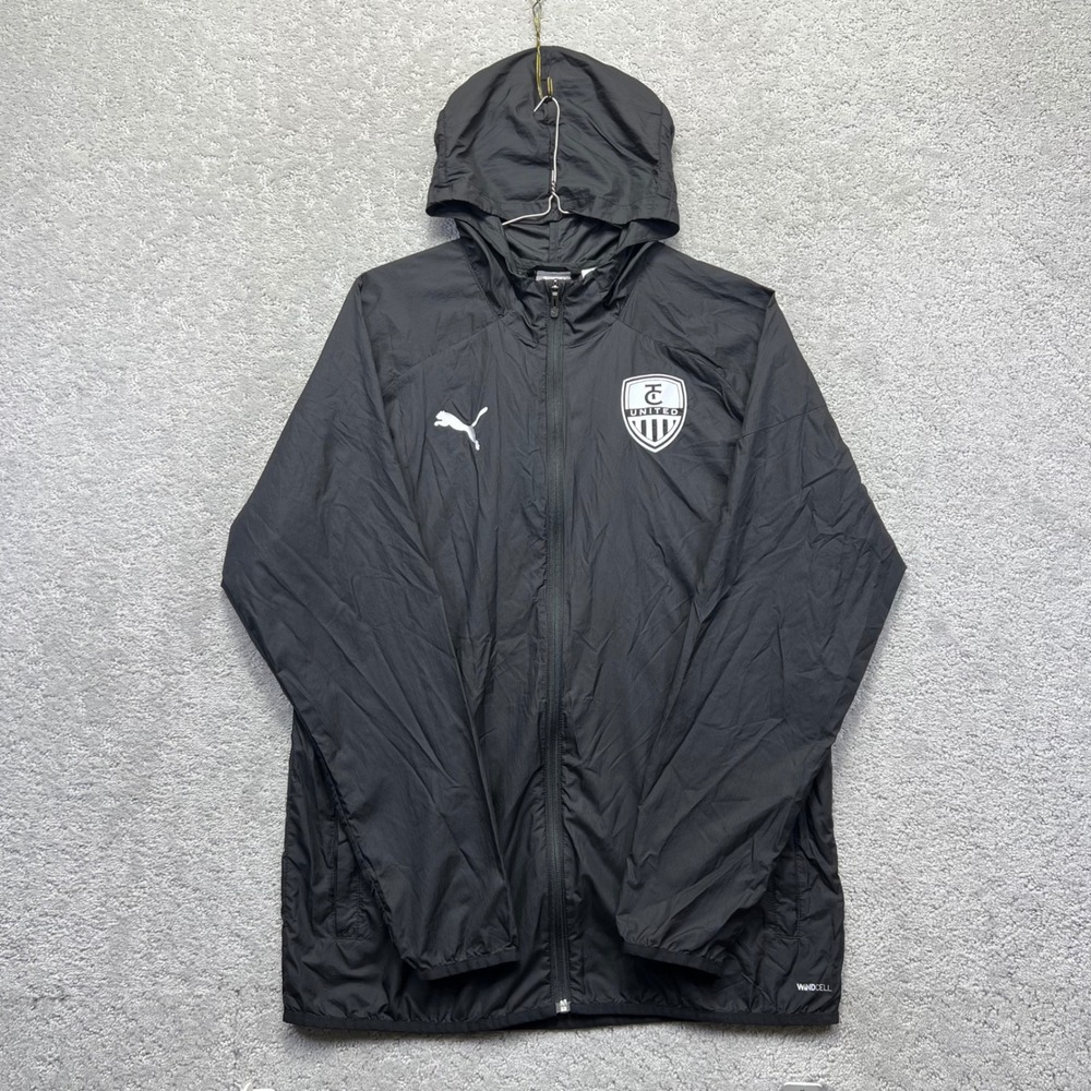 Puma Windcell Jacket Mens Large Black TC United Hooded Soccer Training Running